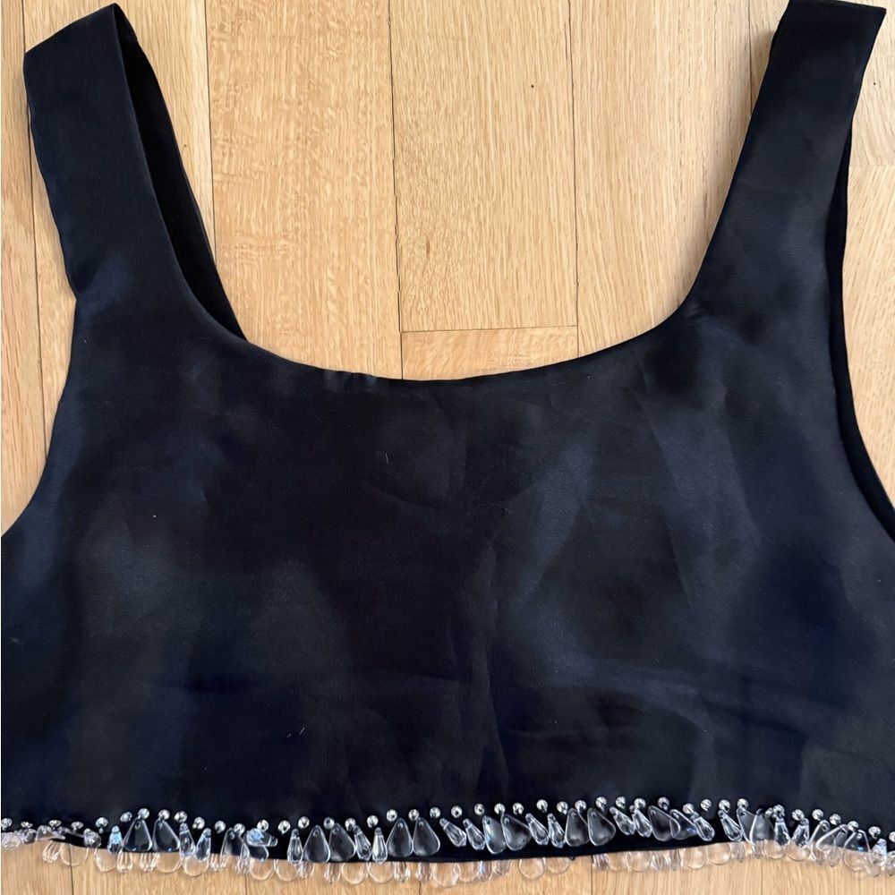 Zara Black Embellished Crop Top - Picture 5 of 5